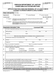 Application for a New and Renewal of a Class a and B License to Operate Monte Carlo Games - Oregon, Page 3