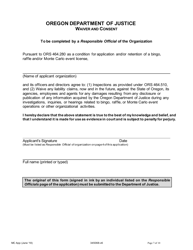 Application for a New and Renewal of a Class a and B License to Operate Monte Carlo Games - Oregon, Page 7