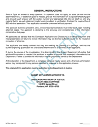 Application for New and Renewal License for Monte Carlo Supplier - Oregon, Page 2