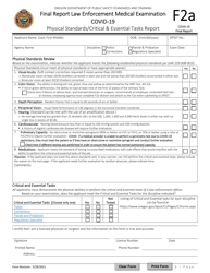 Form F2A Final Report Law Enforcement Medical Examination - Covid-19 - Oregon, Page 3