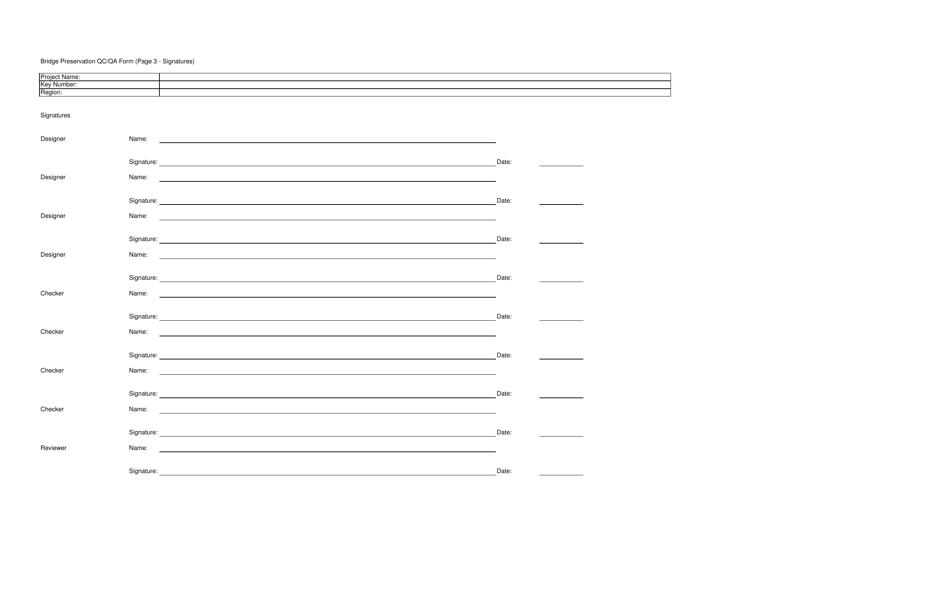 Bridge Preservation Qc / Qa Form - Oregon, Page 3