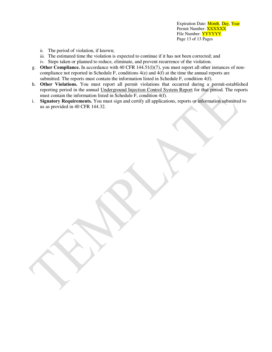 Commercial Water Pollution Control Facilities Permit Template for Class V Stormwater Underground Injection Control Systems - Oregon, Page 13