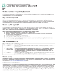 Document preview: Land Use Compatibility Statement - Oregon