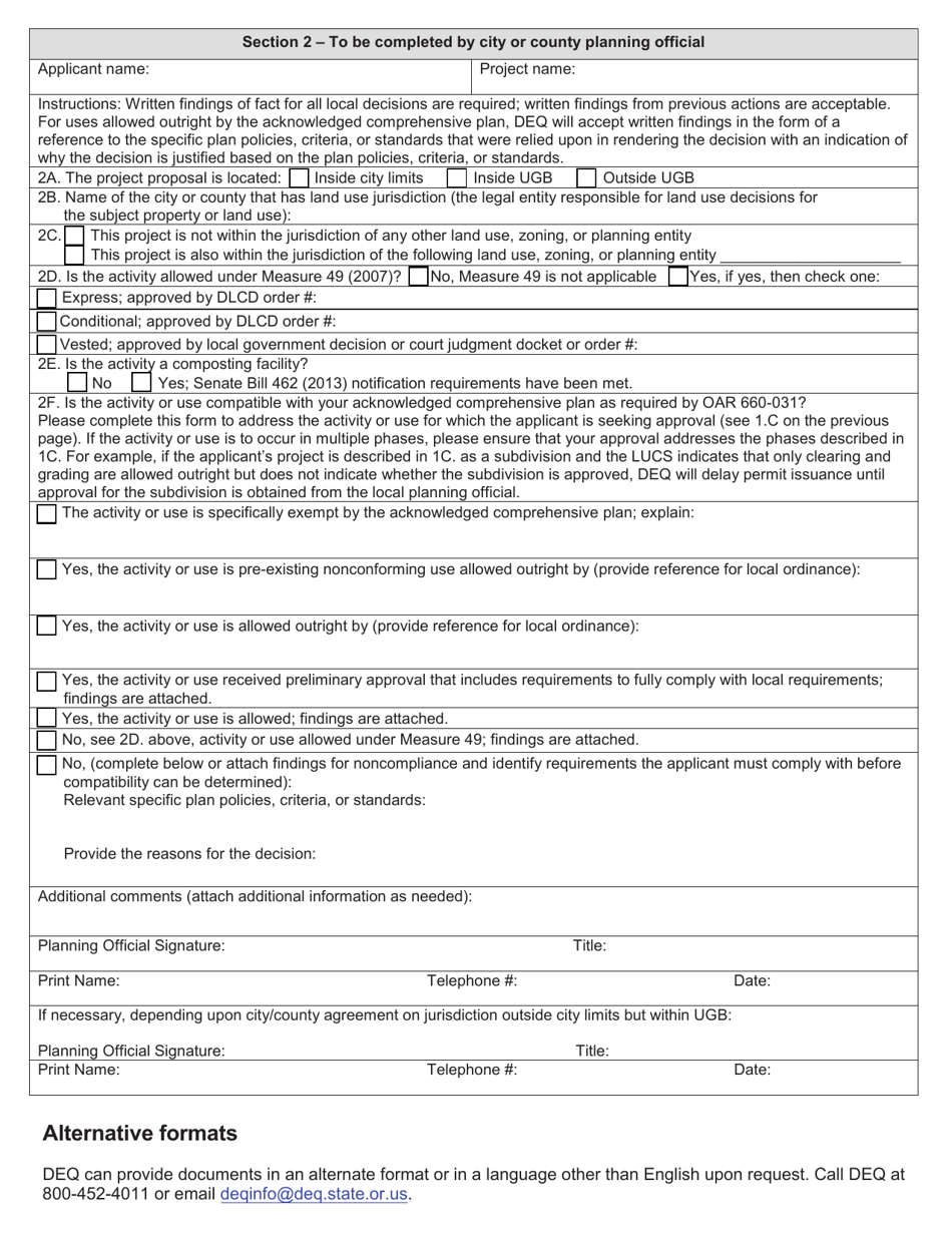 Oregon Land Use Compatibility Statement - Fill Out, Sign Online and ...