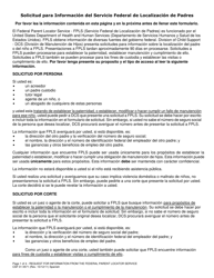 Formulario CSF01 0571 &quot;Solicitud Para Informacion Del Servicio Federal De Localizacion De Padres&quot; - Oregon (Spanish)