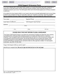 Form CSF01 8643 Child Support Grievance Form - Oregon