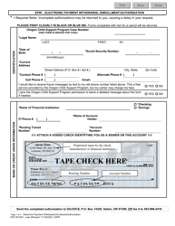 Form CSF08 0301 &quot;Epw - Electronic Payment Withdrawal Enrollment/Authorization&quot; - Oregon