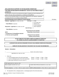Form CSF11 0112 &quot;Declaration in Support of Establishing Parentage&quot; - Oregon