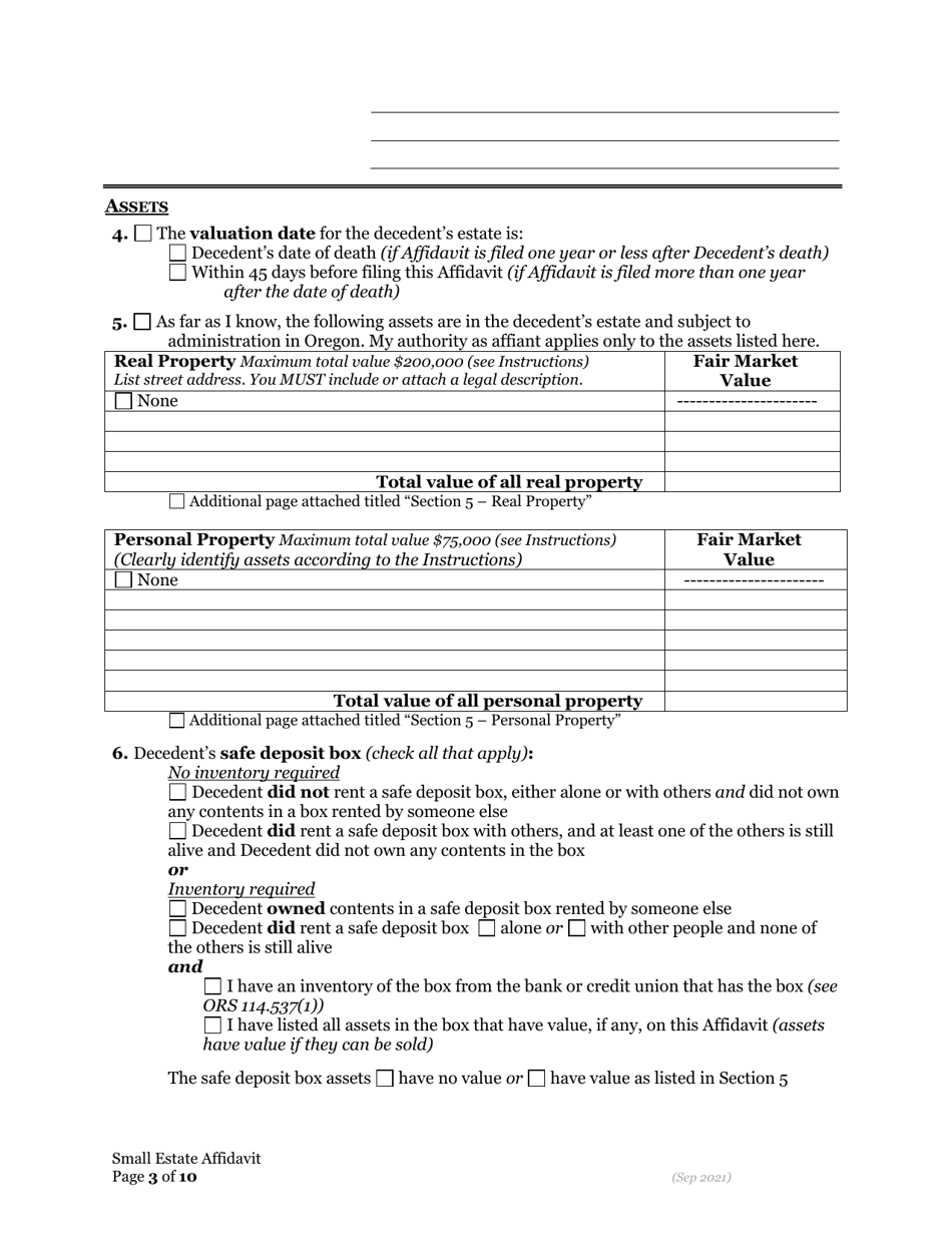 Small Estate Affidavit - Oregon, Page 10