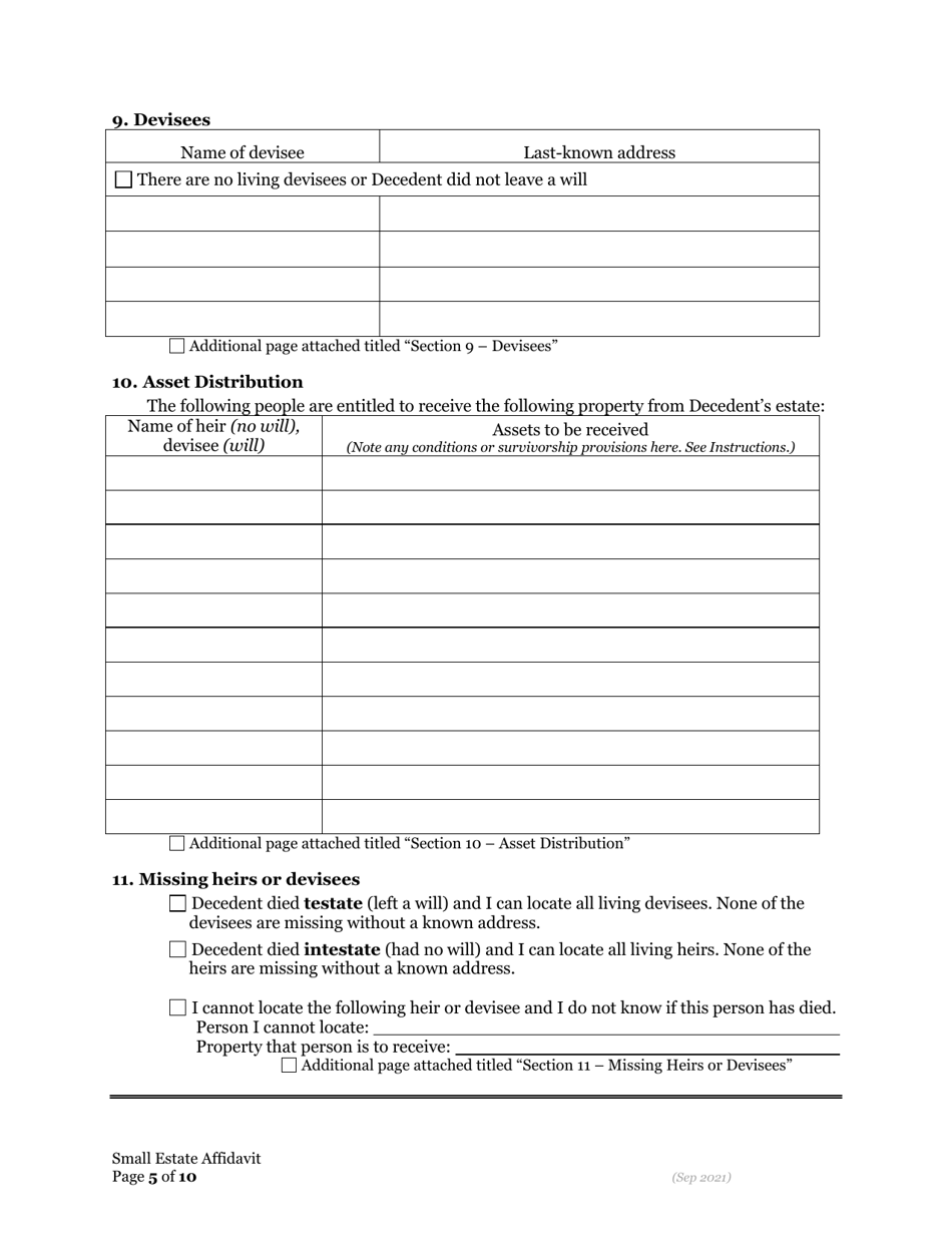 Small Estate Affidavit - Oregon, Page 12