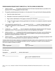 Form 2.110.4A Utcr 2.110 Request to Redact Protected Personal Information From Document Existing in Case File - Oregon, Page 2