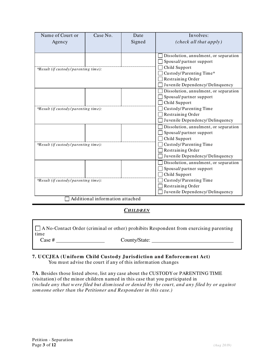 Petition for Separation of Marriage / Rdp With Children - Oregon, Page 3