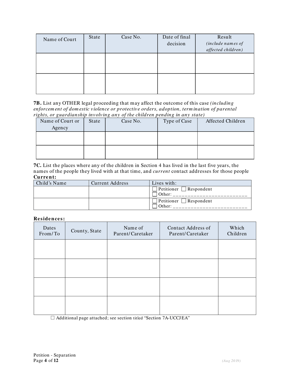 Petition for Separation of Marriage / Rdp With Children - Oregon, Page 4