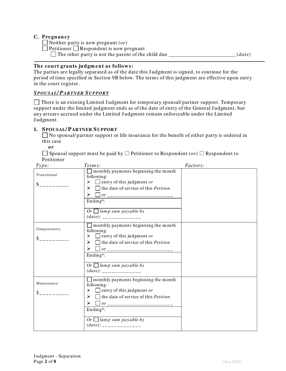 General Judgment of Separation Without Children - Oregon, Page 2