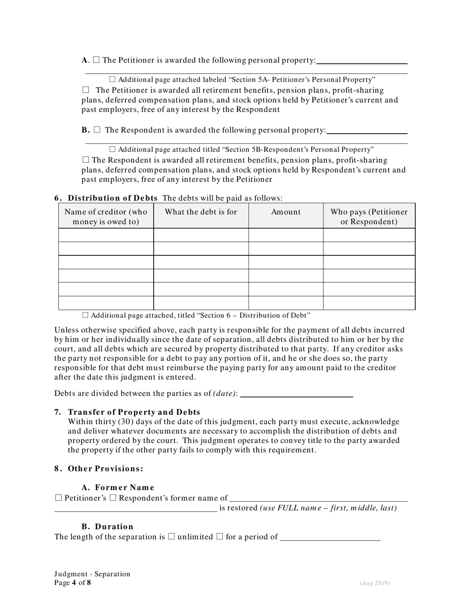 General Judgment of Separation Without Children - Oregon, Page 4