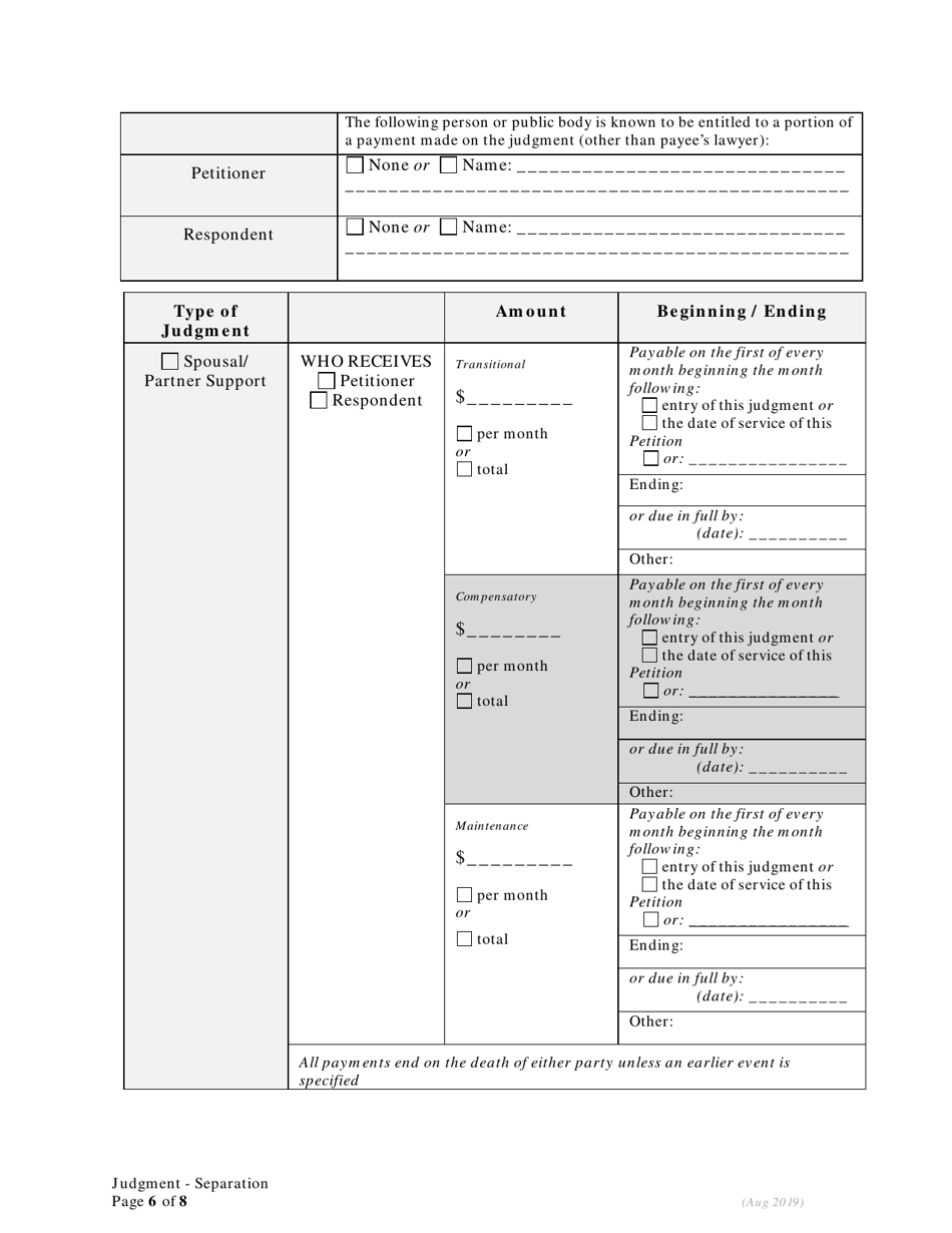 General Judgment of Separation Without Children - Oregon, Page 6