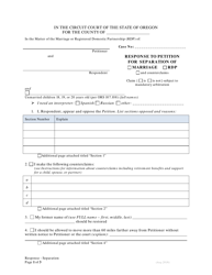 Document preview: Response to Petition for Separation With Children - Oregon