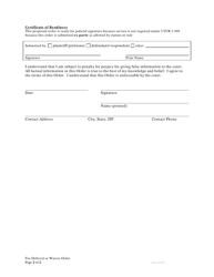 Order Regarding Deferral or Waiver of Fees - Oregon, Page 2