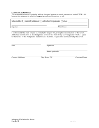 Limited or Supplemental Judgment and Money Award Re: Deferred Fees - Oregon, Page 2