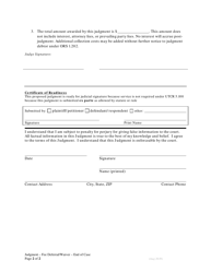 Limited or Supplemental Judgment and Money Award Re: Deferred or Waived Fees - End of Case - Oregon, Page 2