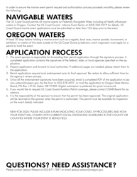 Application for Osmb Marine Event Permit - Oregon, Page 2