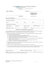 DUII Diversion Form 1 &quot;Petition and Agreement&quot; - Oregon