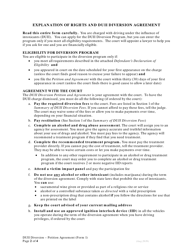 DUII Diversion Form 1 Petition and Agreement - Oregon, Page 2
