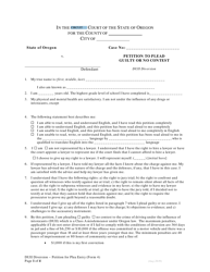 DUII Diversion Form 4 &quot;Petition to Plead Guilty or No Contest&quot; - Oregon