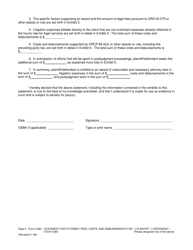 Form 5.080 Statement for Attorney Fees, Costs, and Disbursements for Plaintiff/Defendant - Oregon, Page 2