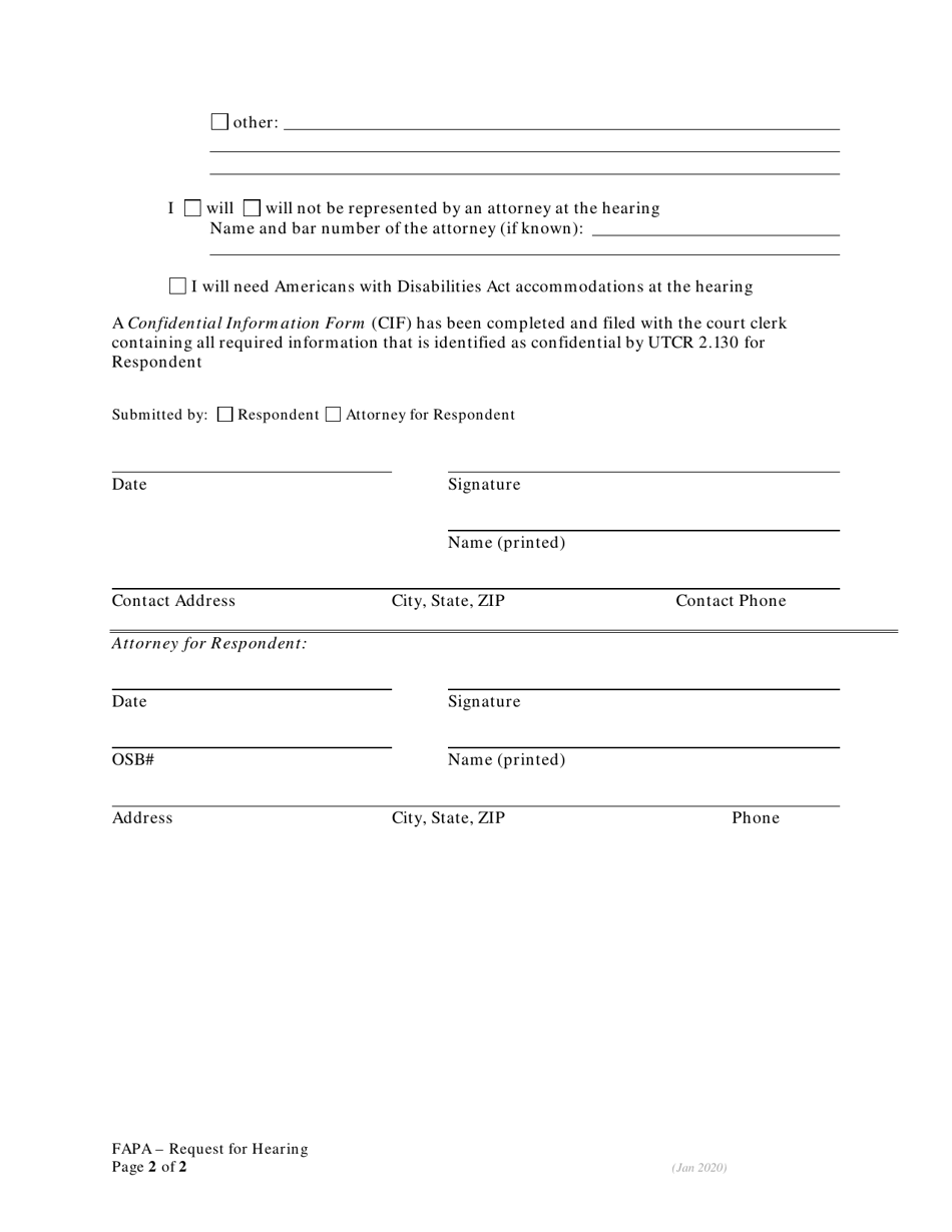 Oregon Notice To Respondent And Request For Hearing Fill Out Sign Online And Download Pdf 1639