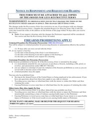 Document preview: Notice to Respondent/Request for Hearing - Less Restrictive Order - Family Abuse Prevention Act - Oregon