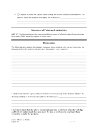 Motion for Order to V. Show Cause Re: Modifying Restraining Order &amp; Declaration in Support - Family Abuse Prevention Act - Oregon, Page 2