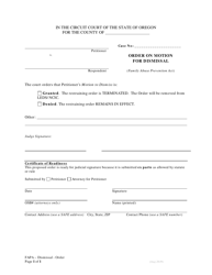 Document preview: Order on Motion for Dismissal - Fapa - Oregon