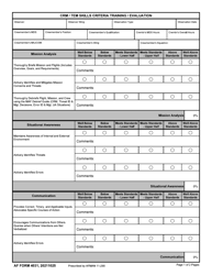 Document preview: AF Form 4031 Crm/TEM Skills Criteria Training/Evaluation