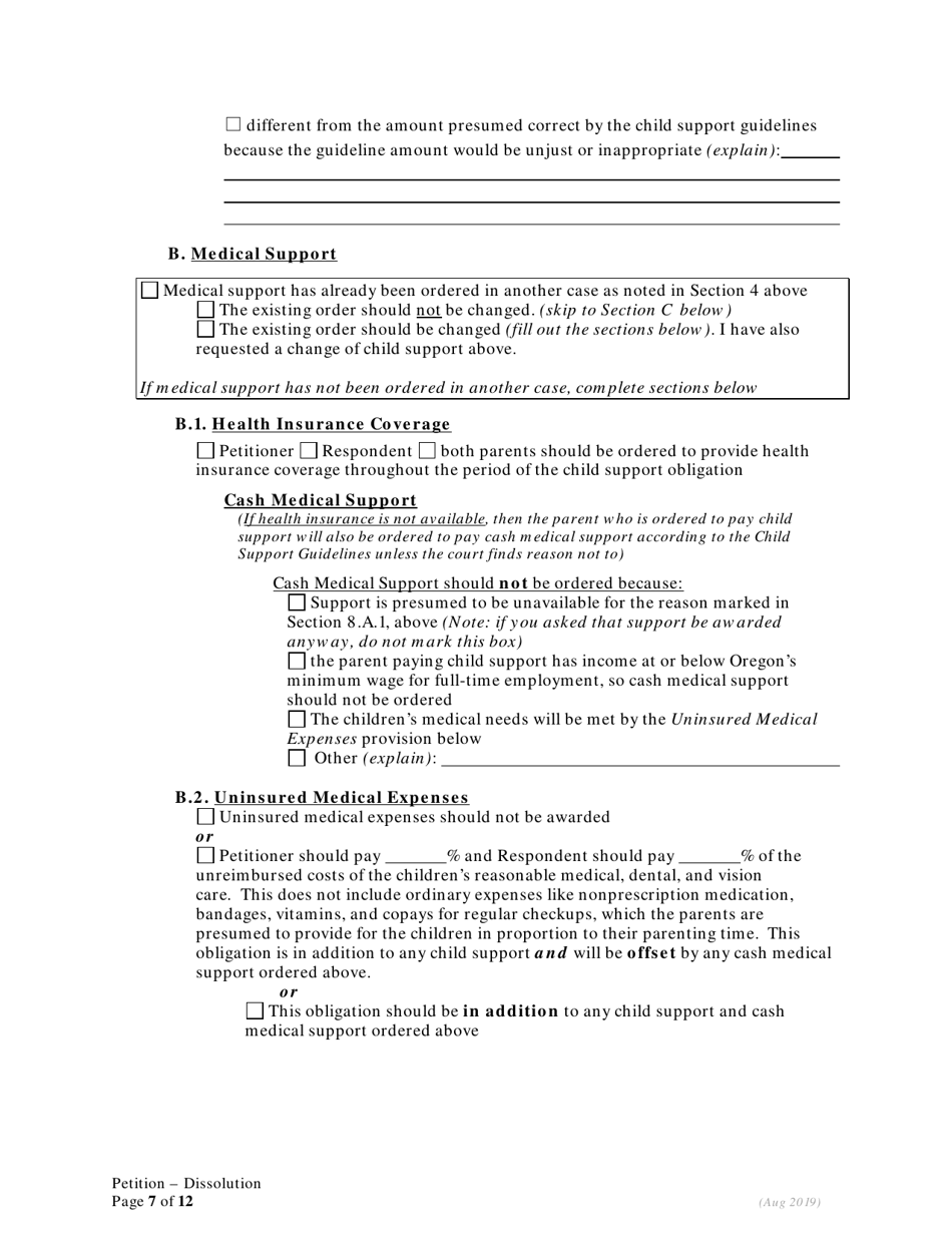 Petition for Dissolution of Marriage / Rdp for Petitioners With Children - Oregon, Page 7