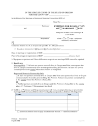 Document preview: Petition for Dissolution of Marriage/Rdp for Petitioners With Children - Oregon