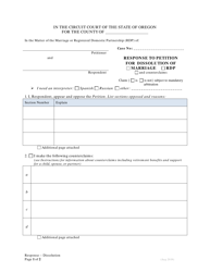 Document preview: Response to Petition for Dissolution of Marriage/Rdp Without Children - Oregon