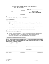 Document preview: Notice of Voluntary Dismissal - Oregon