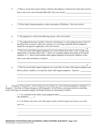 Response to Petition for Governing Child Support Judgment - Oregon, Page 3