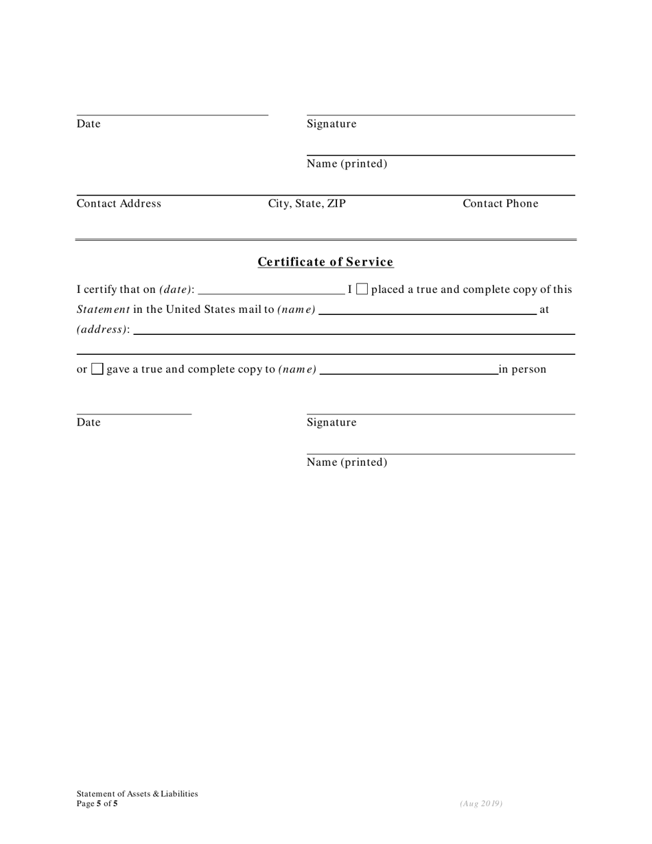 Statement of Assets and Liabilities - Oregon, Page 6