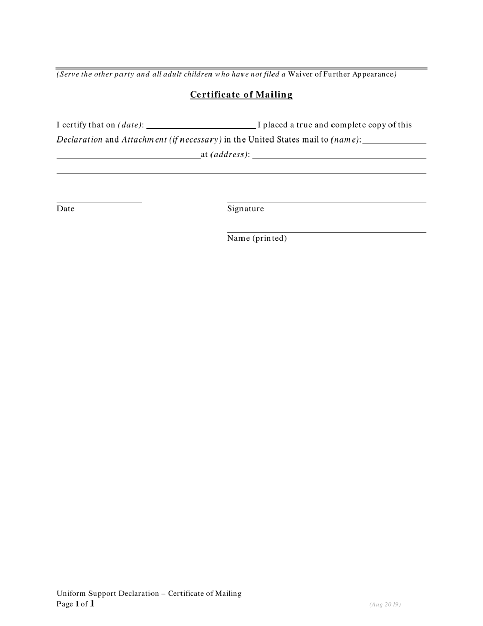 Uniform Support Declaration - Oregon, Page 3