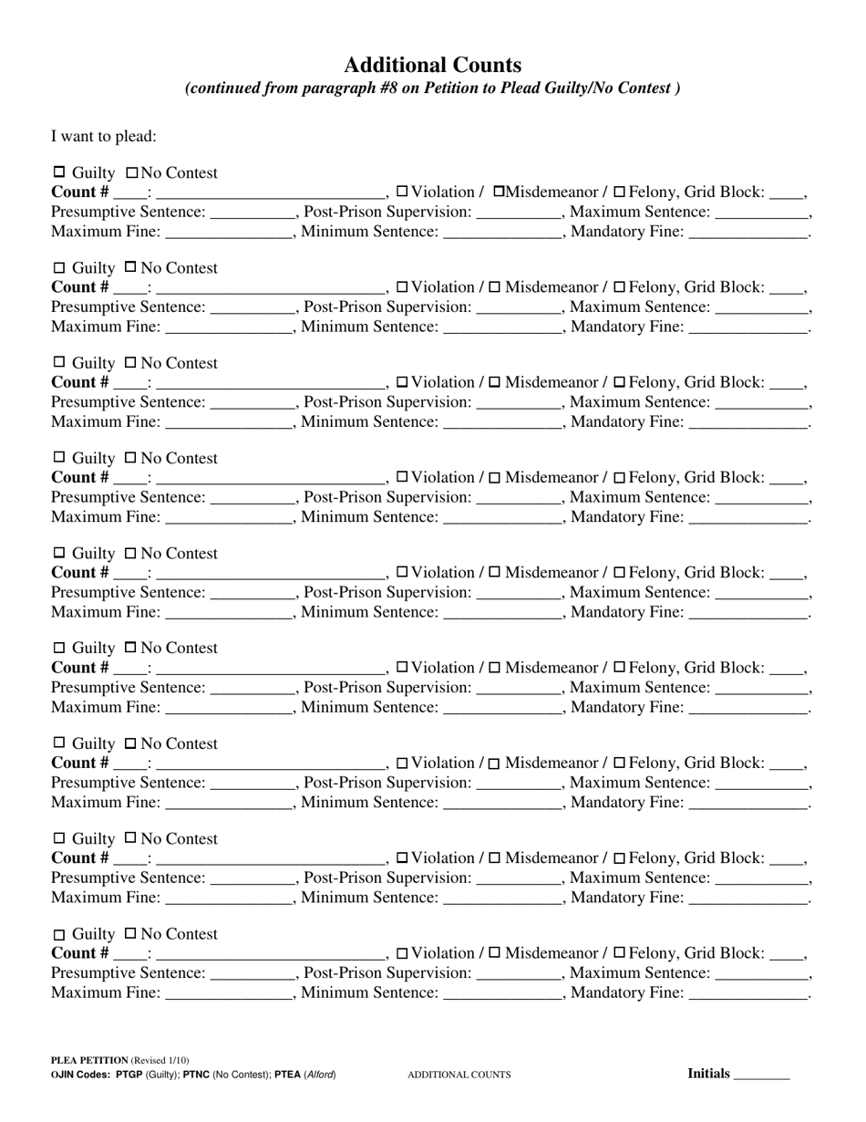 Petition to Plead Guilty / No Contest / Conditional Guilty Plea - Oregon, Page 5