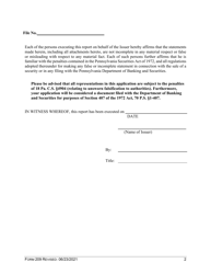 Form 209 Report on Sales of Securities - Pennsylvania, Page 3