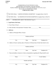 Form E Claim for Exemption Under Sections 203(D), 203(T) - Pennsylvania, Page 3