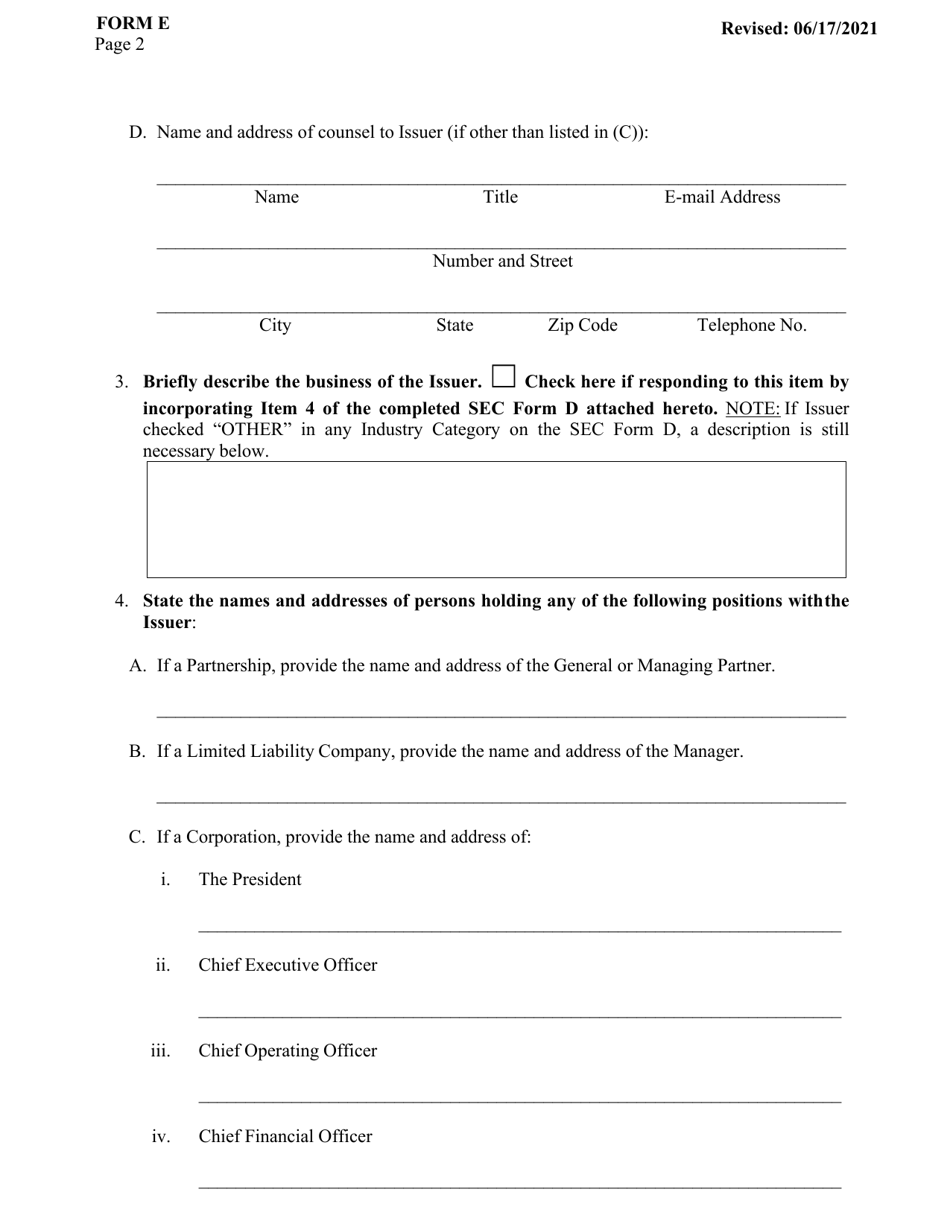 Form E Claim for Exemption Under Sections 203(D), 203(T) - Pennsylvania, Page 4