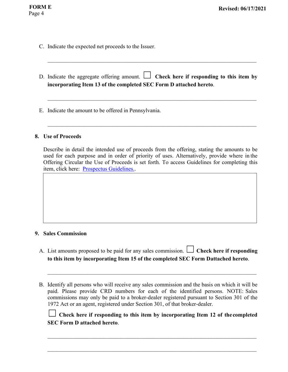 Form E Claim for Exemption Under Sections 203(D), 203(T) - Pennsylvania, Page 6
