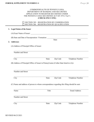 Form R Application to Register Securities Under the Pennsylvania Securities Act of 1972 - Pennsylvania, Page 4