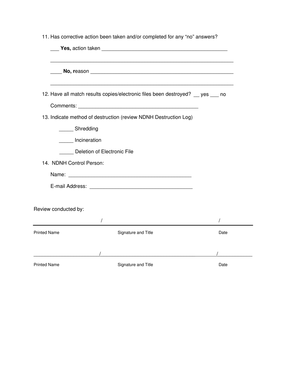 Report of Internal Inspection for the National Directory of New Hire - North Carolina, Page 2