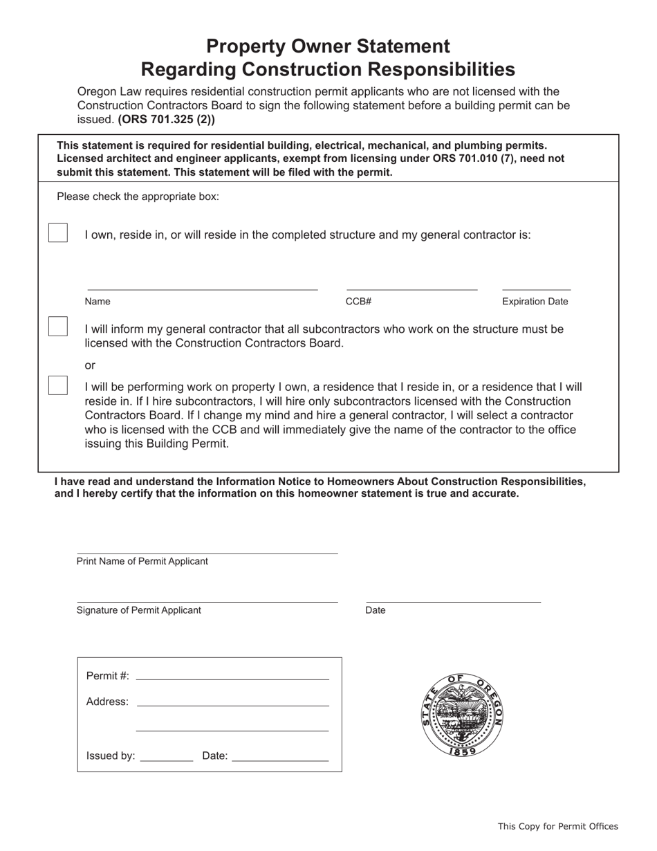 Information Notice to Owner About Construction Responsibilities - Oregon, Page 2