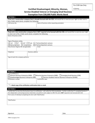 Certified Disadvantaged, Minority, Woman, Service Disabled Veteran or Emerging Small Business Exemption From $30,000 Public Works Bond - Oregon, Page 2